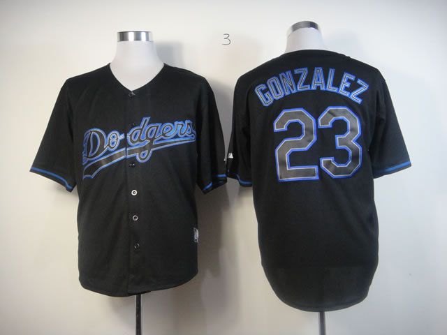 Men Los Angeles Dodgers #23 Gonzalez Black MLB Jerseys->los angeles dodgers->MLB Jersey